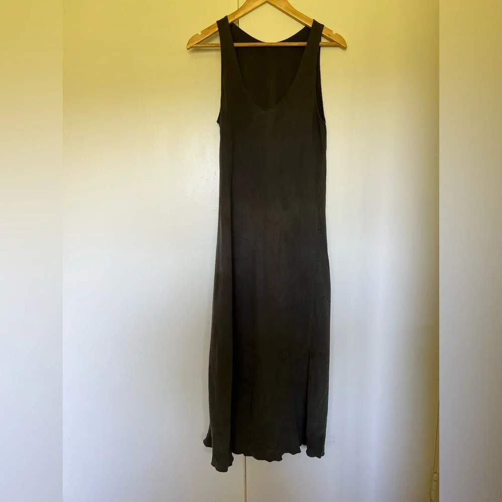 OZMA tank dress in pine silk linen Size M - Picture 3 of 6